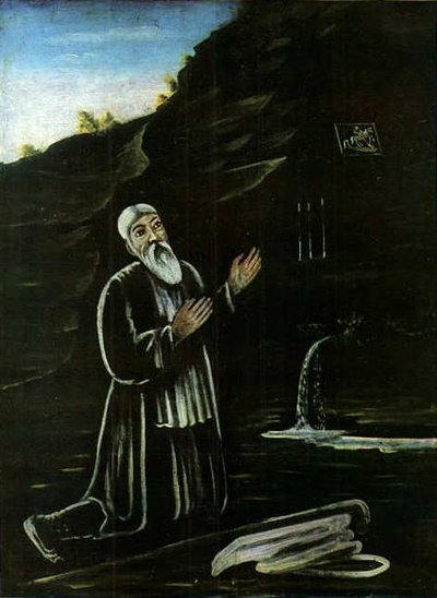 St. Georg der Einsiedler von Niko Pirosmani